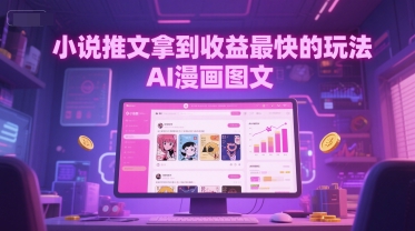 小说推文拿到收益最快的玩法，AI漫画图文-赚钱网