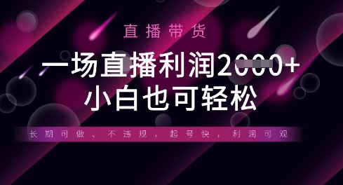 半无人直播带货，一场利润数张，适合所有平台玩法，小白也可轻松-赚钱网