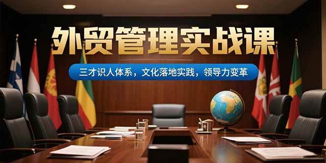 （15380期）外贸管理实战课，三才识人体系，文化落地实践，领导力变革-赚钱网