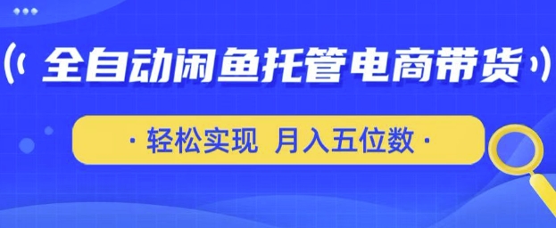 全自动闲鱼托管式电商带货，只需一部安卓手机和一个闲鱼号，轻松实现月入五位数【揭秘】-赚钱网