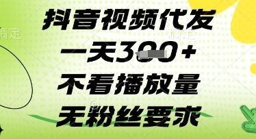 抖音视频代发一天3张+，不看播放量，无粉丝要求【揭秘】-赚钱网