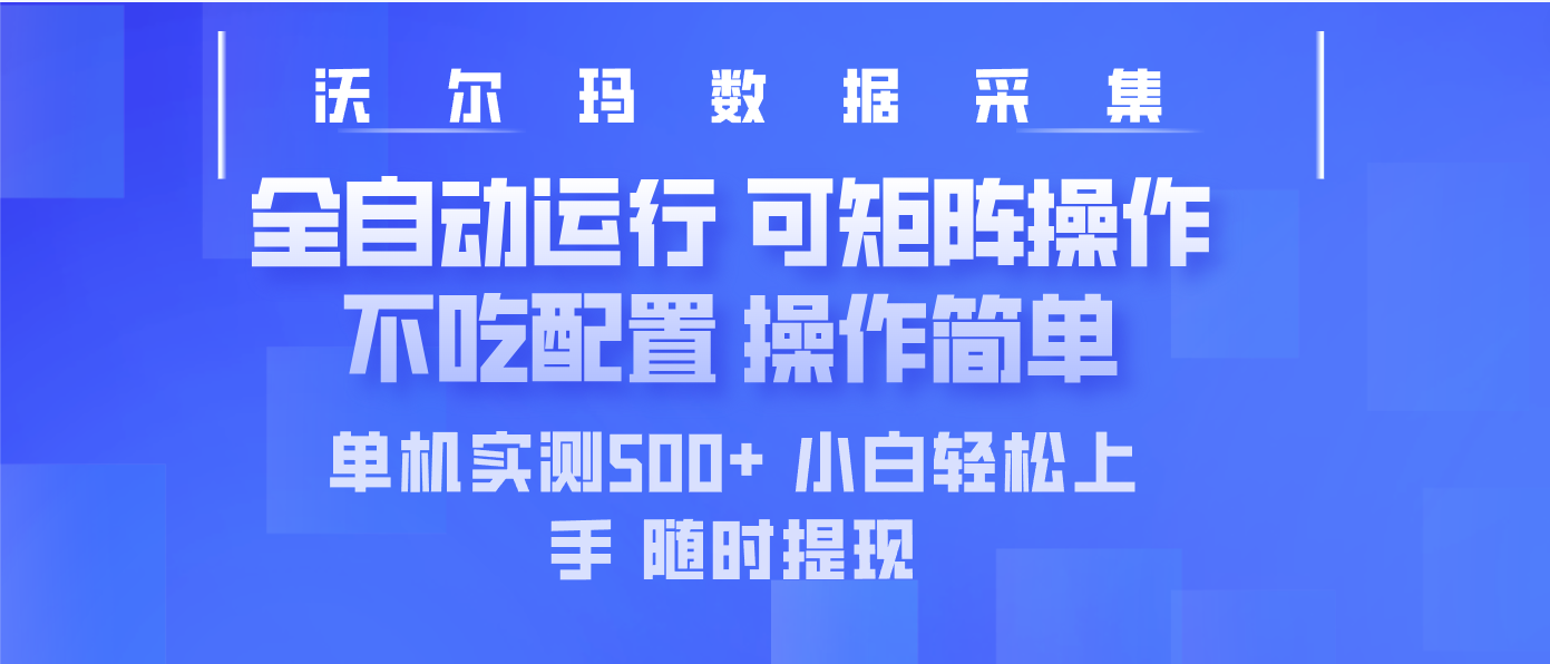 （14560期）最新沃尔玛平台采集 全自动运行 可矩阵单机实测500+ 操作简单-赚钱网