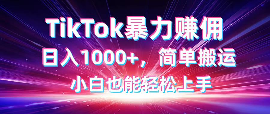 （14402期）TikTok搬运暴力赚佣，日入1000+，简单搬运，小白也能轻松上手-赚钱网