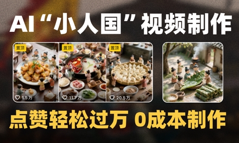 爆款1000W+播放微缩景观迷你小人国AI视频0成本制作全流程教学-赚钱网