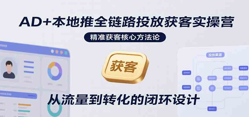 AD+本地推全链路投放获客实操营，快速掌握精准获客技巧，当天投放当天转化高效营销-赚钱网