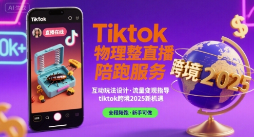 Tiktok物理整蛊直播陪跑服务-tiktok跨境2025-赚钱网