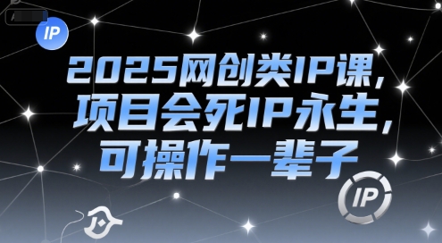 2025网创类IP课，项目会死IP永生，可操作一辈子-赚钱网