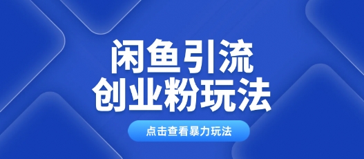 闲鱼引流创业粉0基础及可操作日引流百人保姆级教学-赚钱网