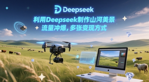 利用Deepseek制作山河美景，流量冲爆，多张变现方式-赚钱网