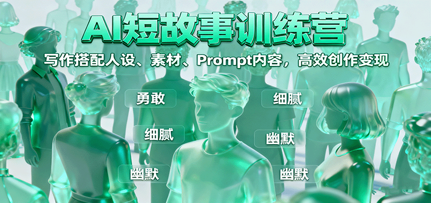 AI短故事训练营：写作搭配人设、素材、Prompt内容，高效创作变现-赚钱网