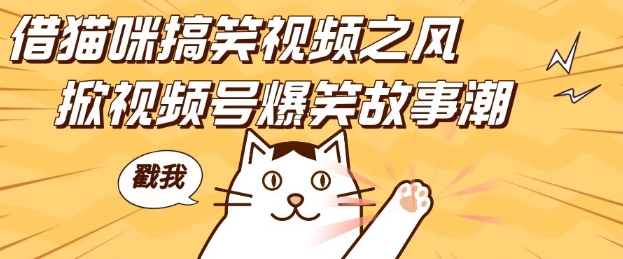 借猫咪搞笑视频之风，掀视频号爆笑故事潮，轻松日入四位数，无门槛快速入门!-赚钱网