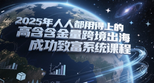 2025年人人都用得上的高含金量跨境出海成功致富系统课程-赚钱网