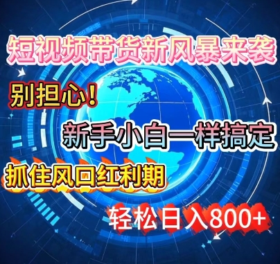谁说新手搞不定带货?短视频带货新风暴来袭，京东平台小白轻松日进多张-赚钱网