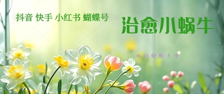 疯狂火爆！抖音，小红书，视频号蜗牛治愈的视频，轻松制作+快速拿到结果-赚钱网