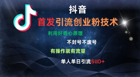 抖音最新引流创业粉技术，不封号、不废号， 有操作就有流量，单人单日引流500+-赚钱网
